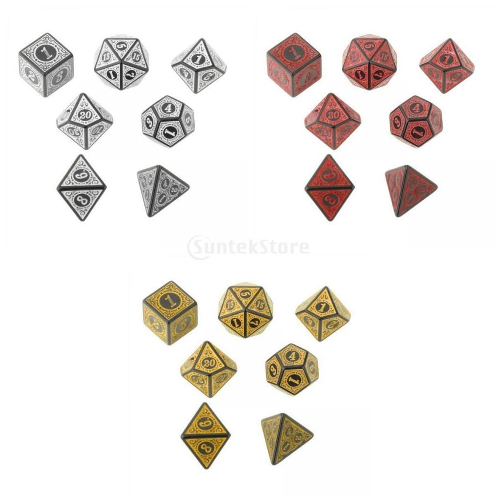 Polyhedral Dice Set Acrylic 7p - Board Game Night 评论和价格