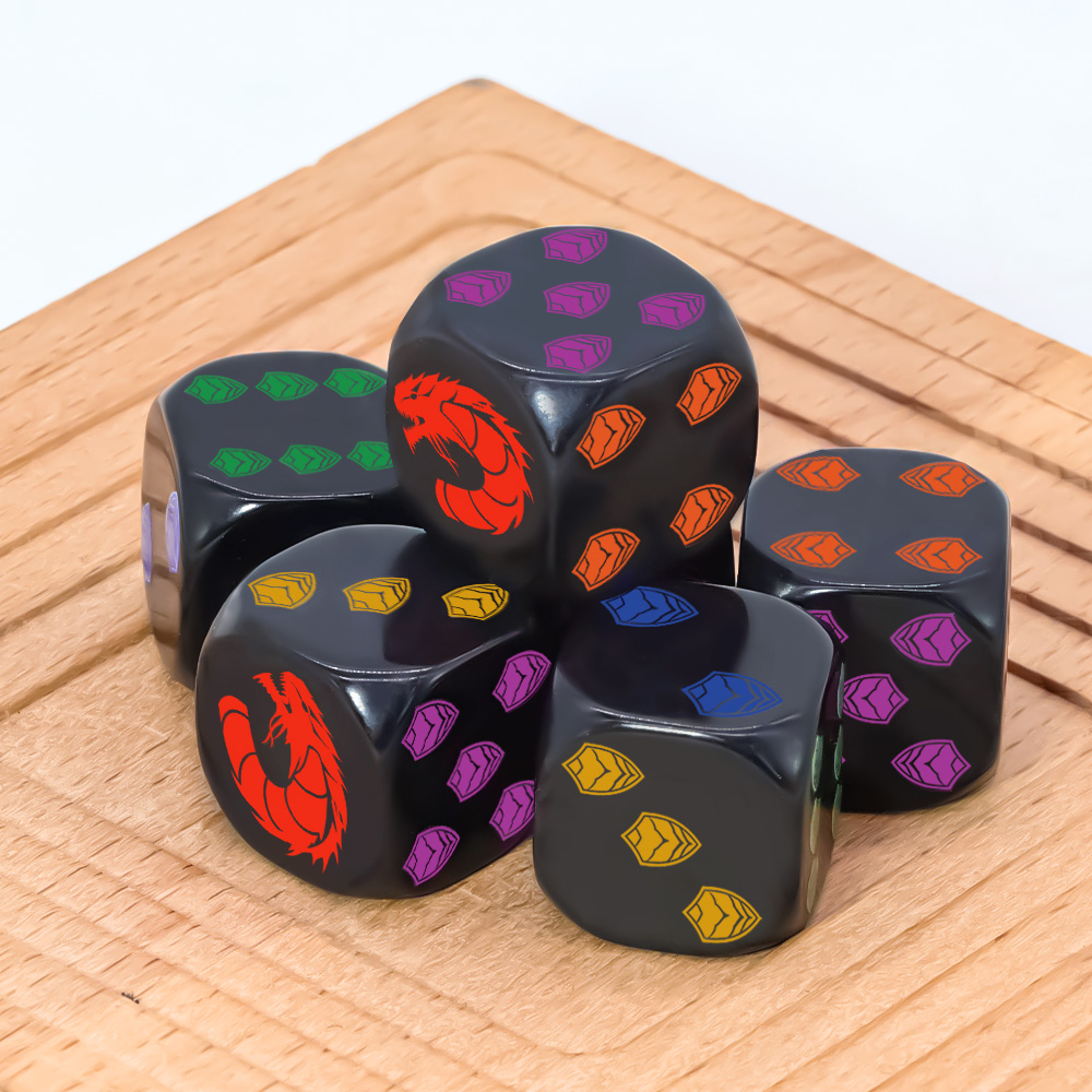 6Pcs Dragon Shield Crest Polyh - Board Game Night 评论和价格
